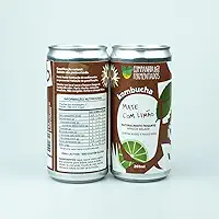Kombucha de chá mate com limão; gaseificação natural/lata 269ml