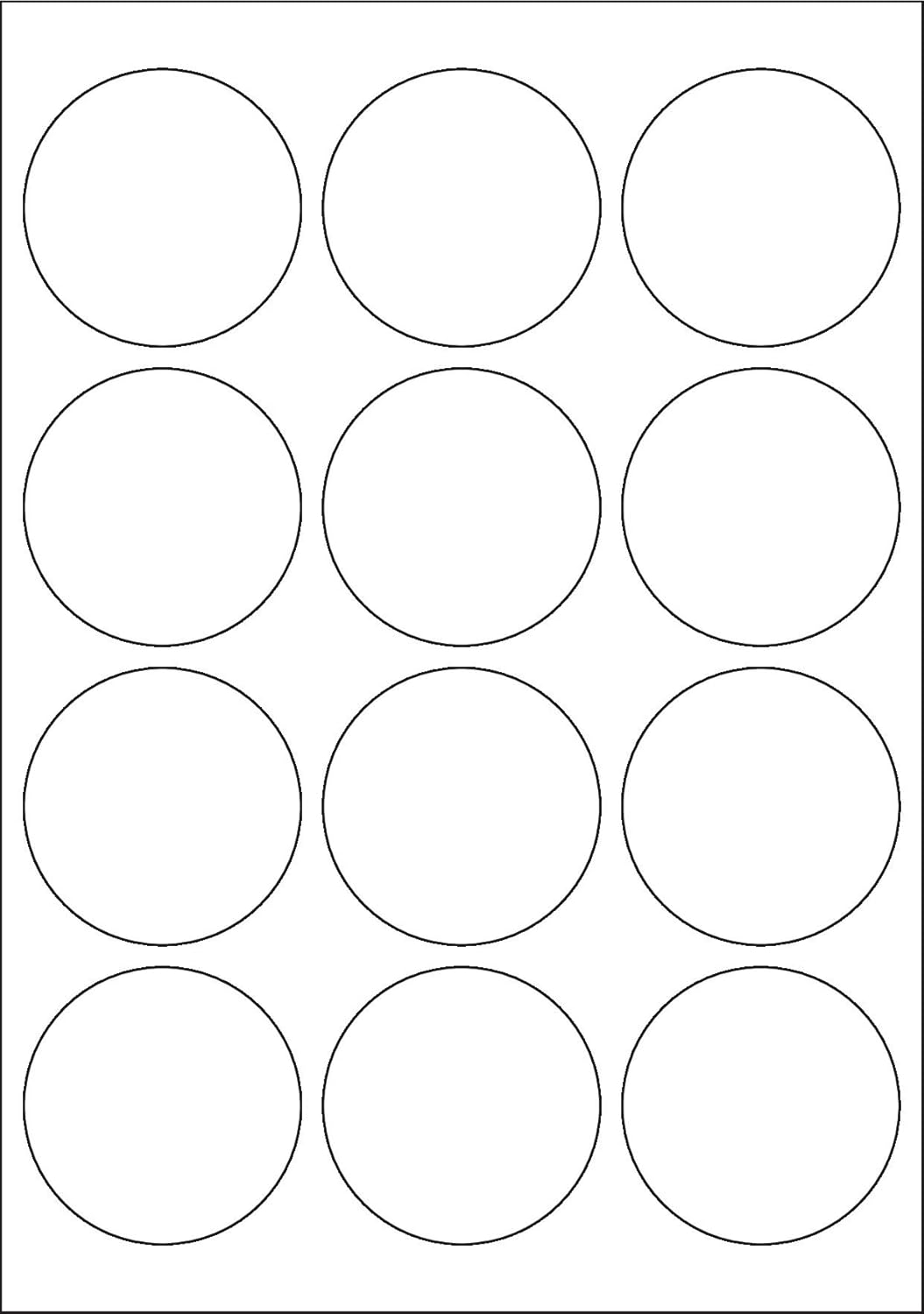 Multi Purpose White Permanent Round Labels 12 Labels Per Sheet 100