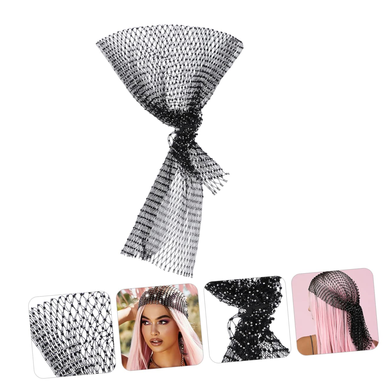 GALPADA 3pezzi Elegant Mesh Veil Headband for Women Unique Hair Accessory for Weddings Festivals and Parties Comfortable Elastic Design