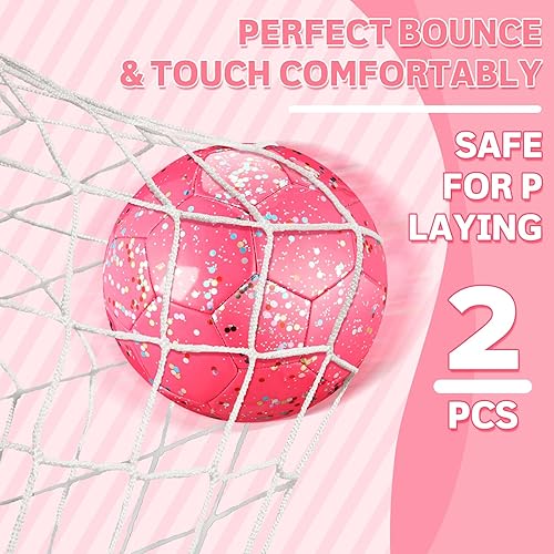 Miniatura 4 de Juego de 2 pelotas de fútbol de Navidad tamaño 5 con bombas, suministros de donación de caridad cristiana, pelota oficial de partido, purpurina y