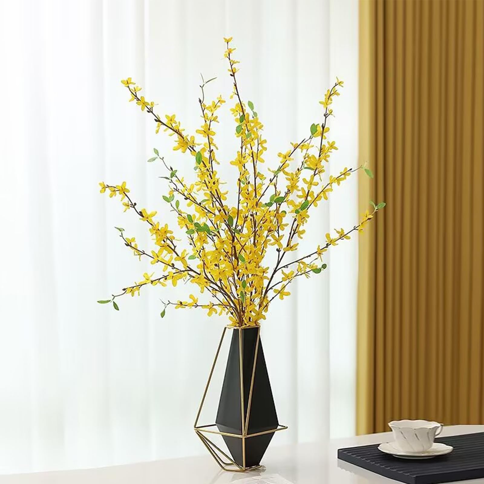 Amazon.de: MSUIINT Knstliche Forsythien-Blumen, Forsythien-Zweige, gelbe knstliche  Forsythie-Zweige, knstliche Jasminstiele, Blumenstrue aus Seide, 4 Stck