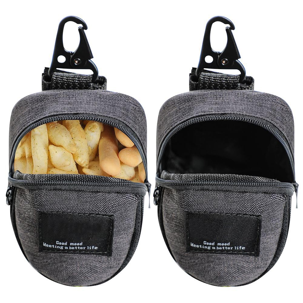 WUZIA Portable Dog Treat Pouch Multifunctional Training Bag with Poop Bag Dispenser for Outdoor Travel(Black) - Image 3