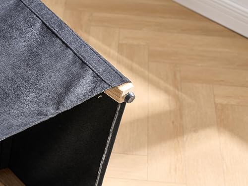 Miniatura 6 de Silla de comedor tapizada estilo granja, sillas modernas de cocina y comedor con brazos, silla decorativa negra para sala de estar, cómodo sofá