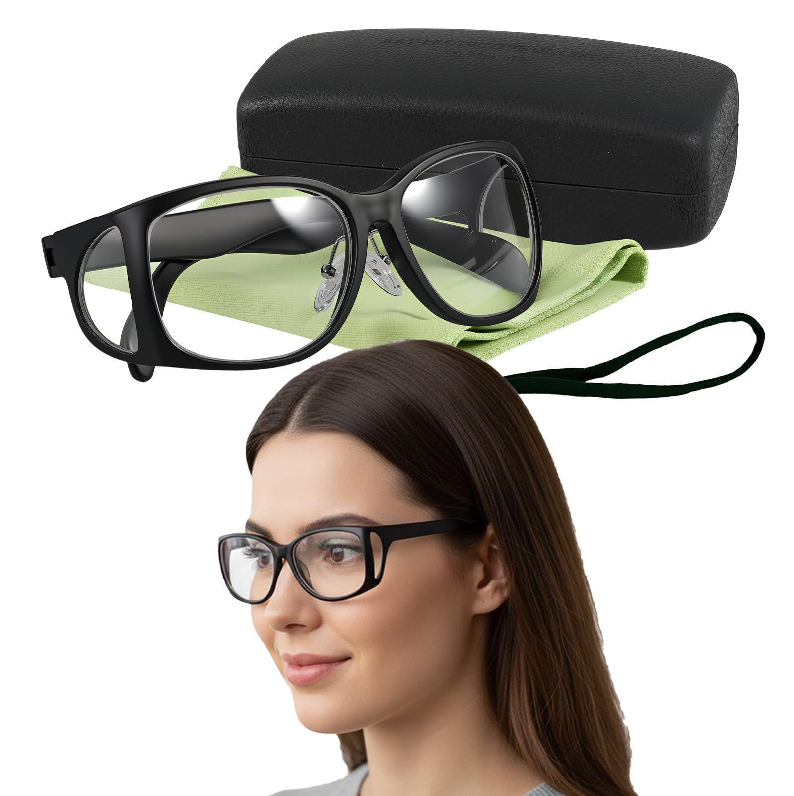 Gafas de protección de plomo de rayos X de 0,75 mmpb, gafas de seguridad ocular con protectores laterales, gafas de asistente dental de laboratorio con estuche de almacenamiento, paño de limpieza