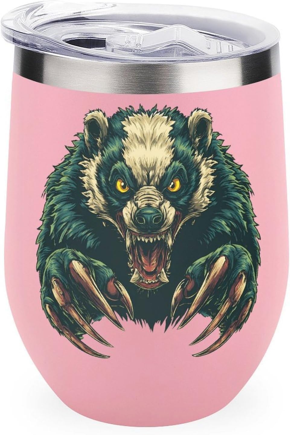Angry Honeybadgers Insulated Drinking Cup Stainless Steel Coffee Mug Wine Tumbler with Lid 12OZ