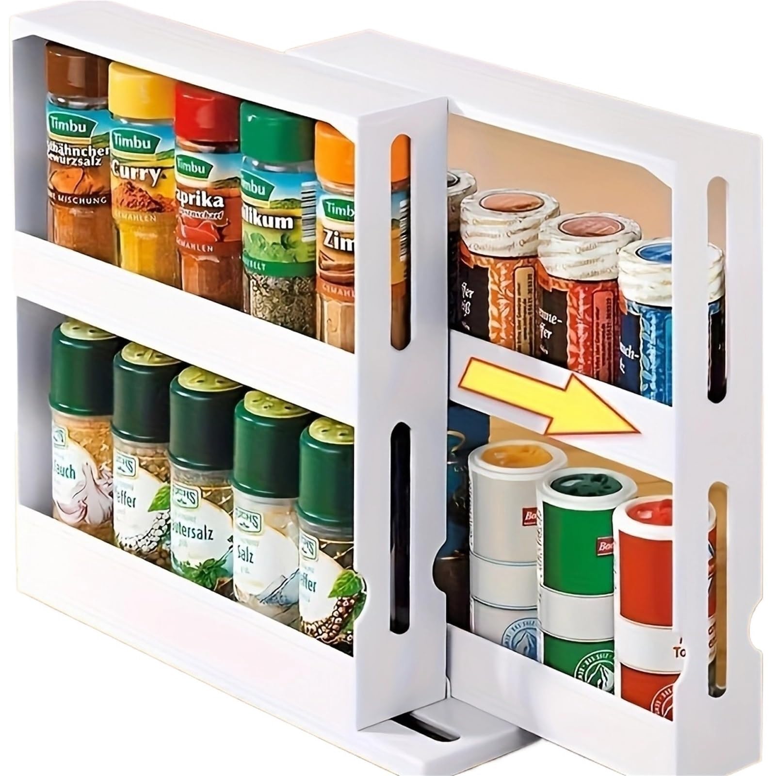 GLETSF Rotating Kitchen Spice Rack - 2-Tier Countertop Shelf, 90掳 Adjustable, Compact Storage Solution for Herbs & Spices, Ideal for Small Spaces,