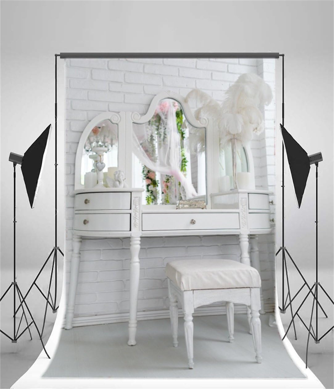 Amazoncom Aofoto 6x8ft Boudoir Dressing Table With Mirror