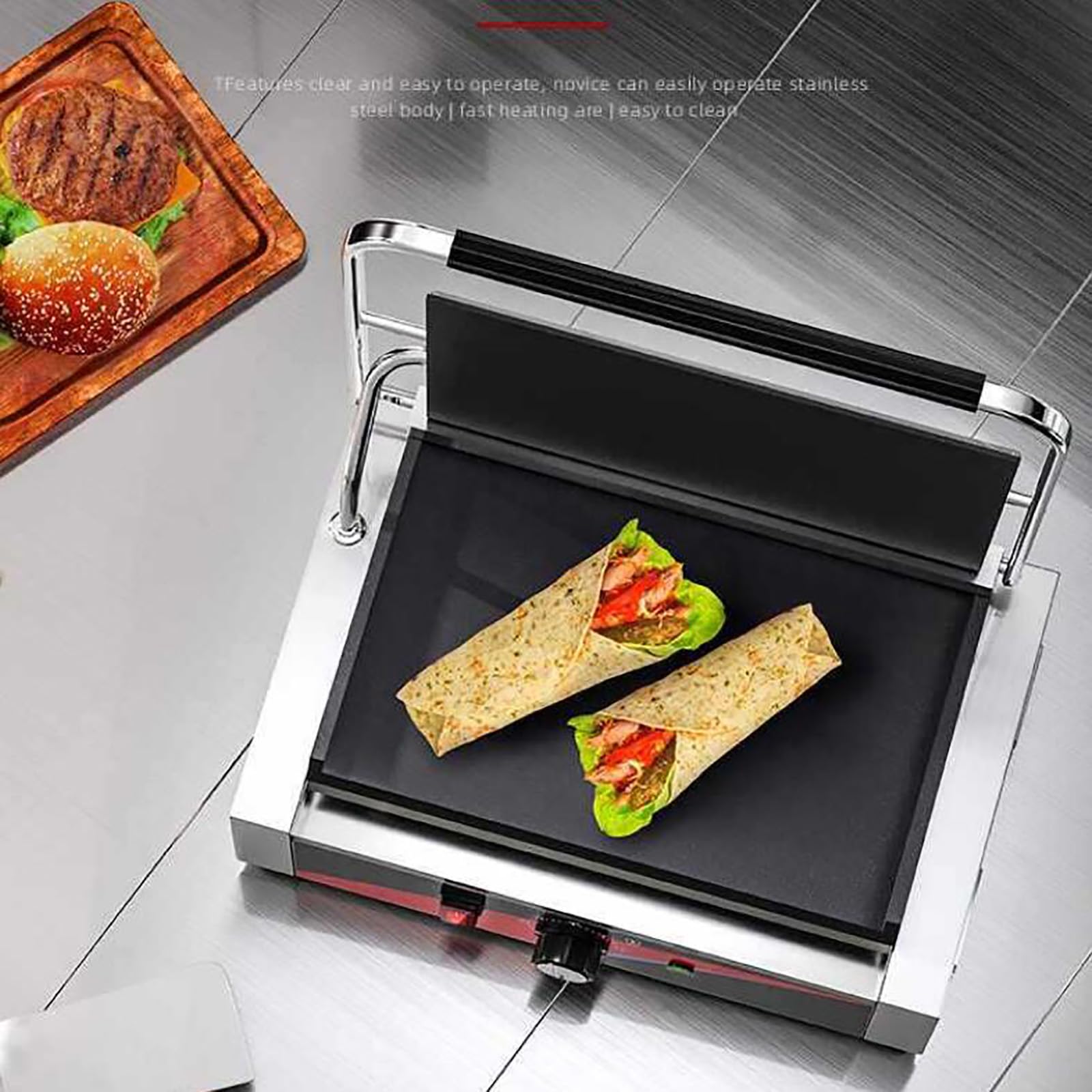 Sartén Antiadherente De Doble Cara,Tostadora para Sandwiches, Sandwichera Antiadherente, Sandwichera Tostadora Panini Press Grill Sandwichera Pan para Cake Toast Sandwich 50-300℃