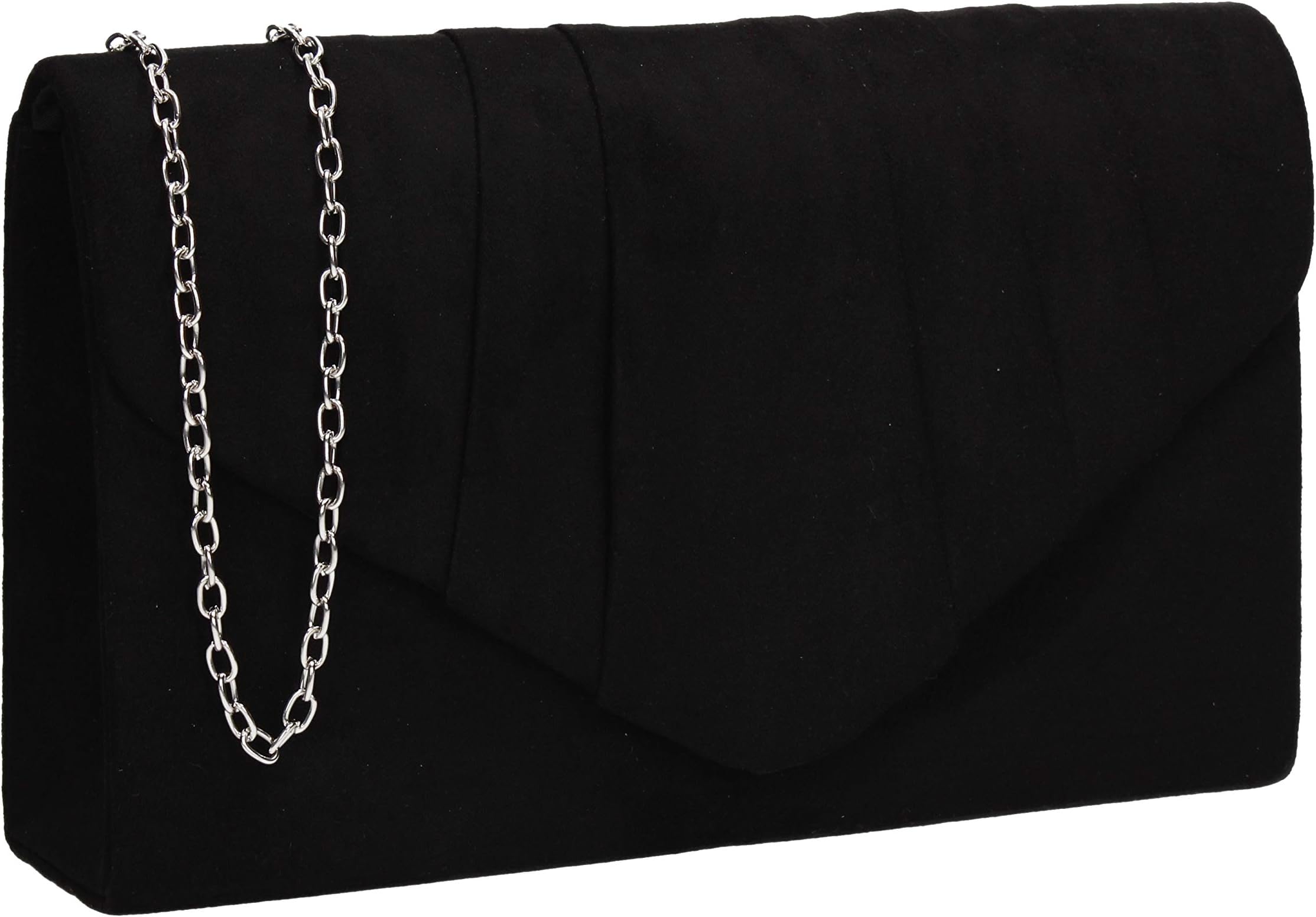 SwankySwansWomen's Iggy Suede Velvet Envelope Party Prom Clutch Bag Clutch