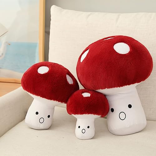 Hynbasea 3D Creative Plush Pillows Mushroom Cute Surprised Mushrooms Throw Pillow (Large (15.7")) - L (Pack of 1)