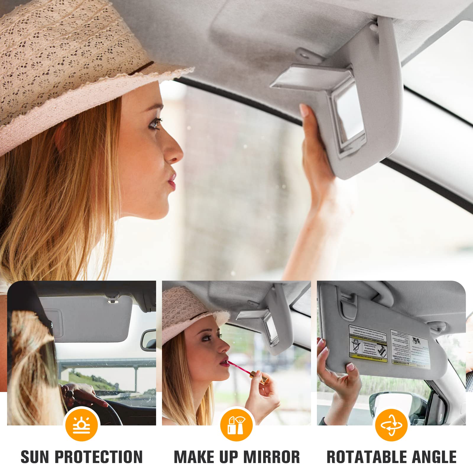 Amazon.com: Gray Left Side Sun Visor with Sunroof and Light for