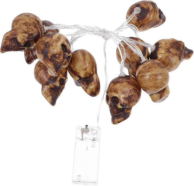 PRETYZOOM Halloween Skull String Lights 1.5m Warm White
