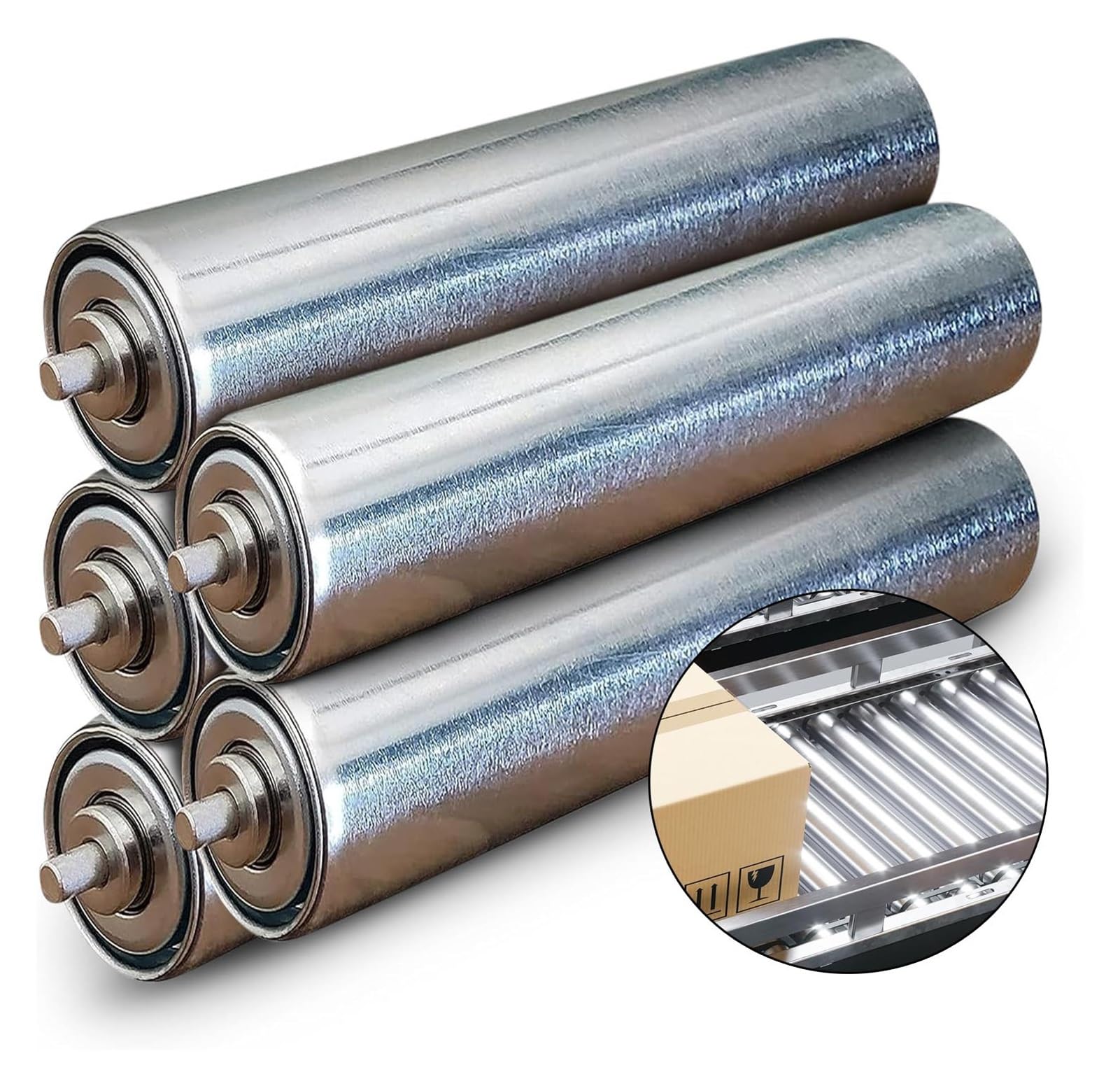 Genérico Rodillo transportador Ajustable de 300 kg - Rodillos transportadores Extensibles de 5 cm de diámetro para almacenes, fábricas y logística - Manejo de Materiales de Alta Resistencia (25 mm de