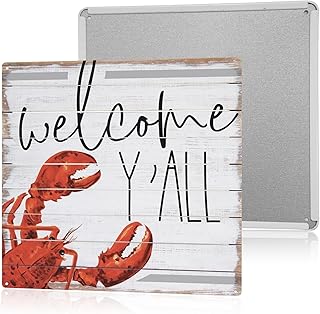 Crawfish Boil Decorations Lobster Party Decor Seafood Boil Supplies Fishing Party Interesting Summer Beach Metal Sign For Kitchen Lobster Lovers Gifts 8×8 Inches