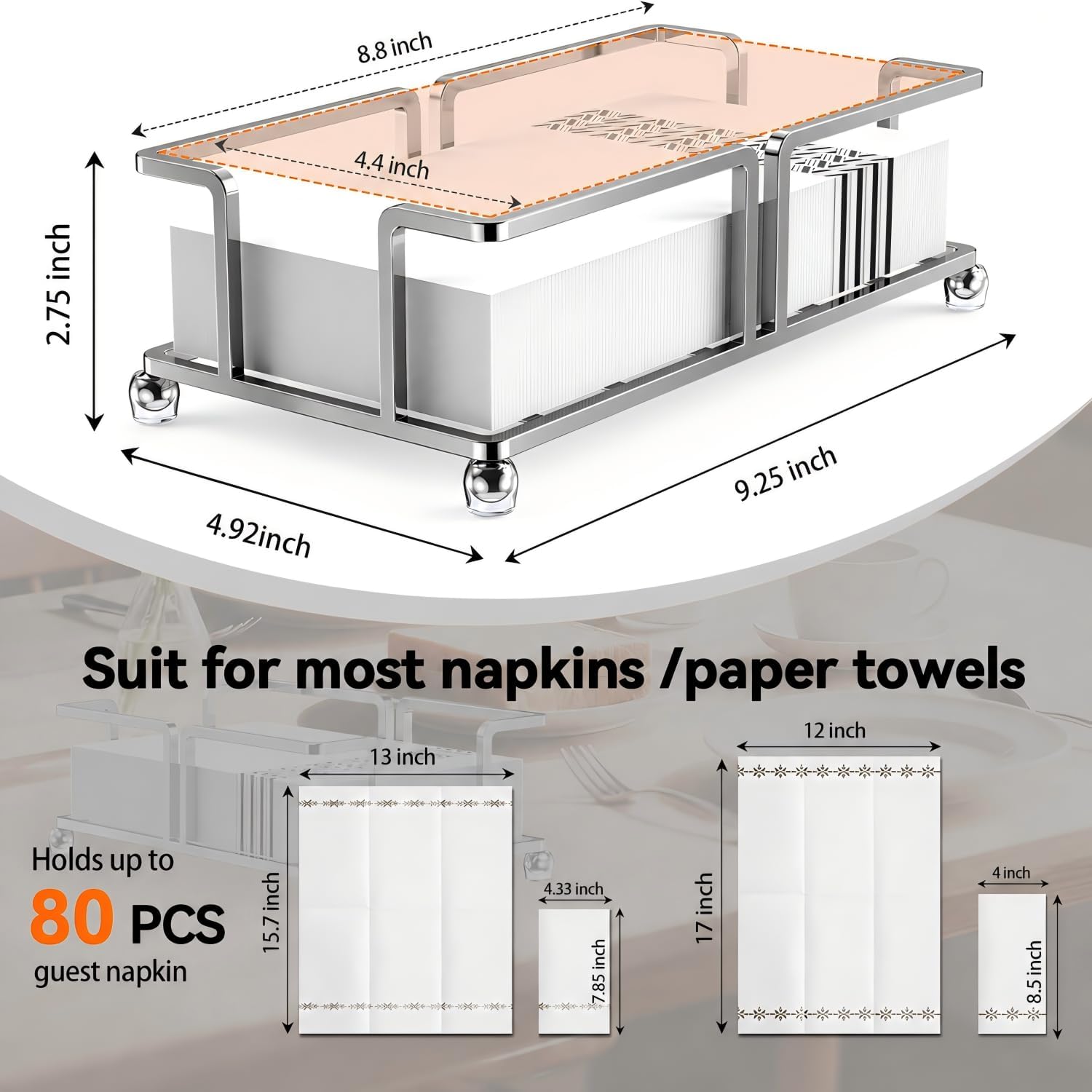 Bathroom Napkin Holder Bathroom Paper Towel Holder Bathroom Guest Towel Holder Tray for Bathroom Napkin Holder Guest Towels Disposable, Bathroom, Kitchen Dinning Table