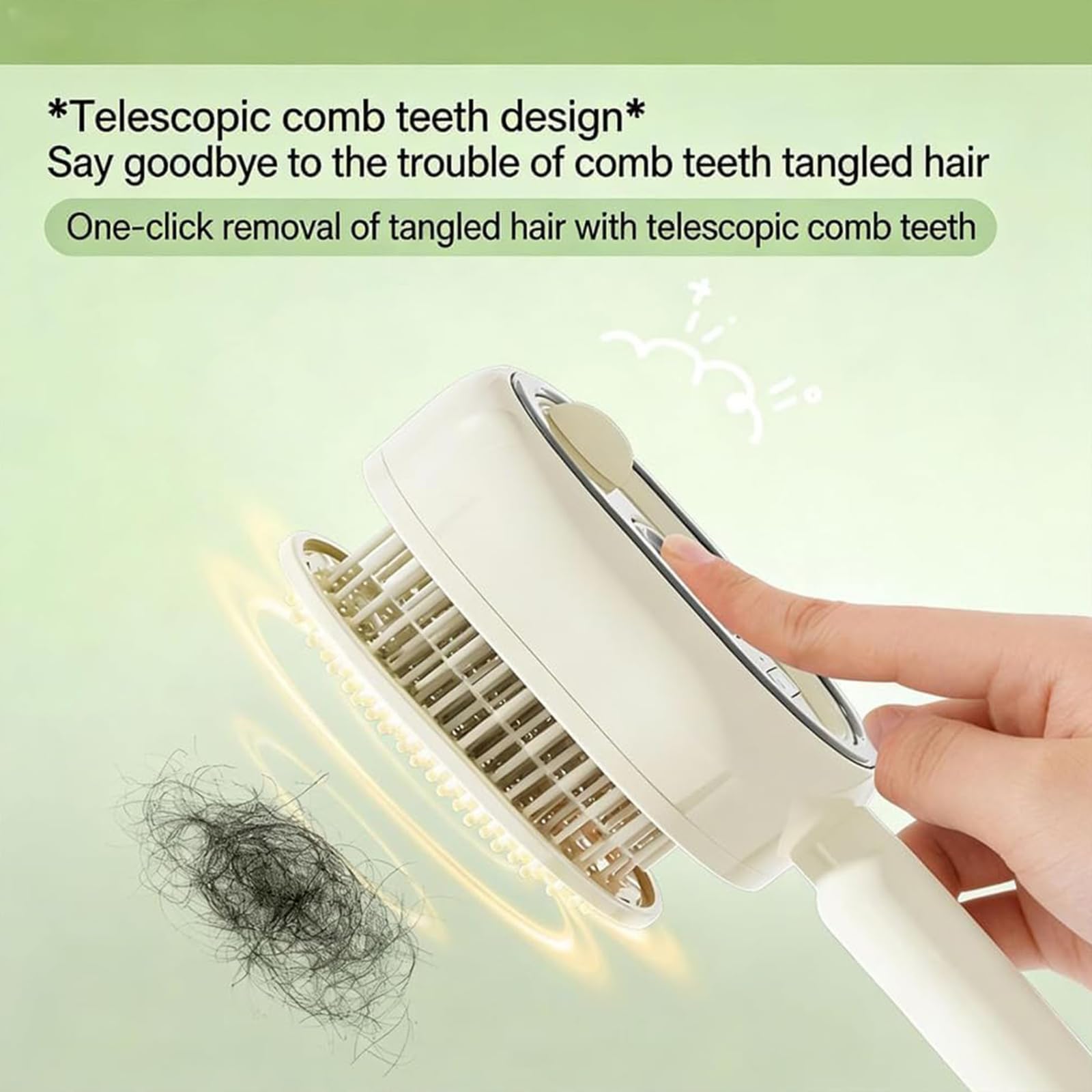 Electric Spray Air Cushion Massage Comb,3-in-1 Self Cleaning Cordless Anti-Static Detangling Comb Air Cushion Massage,for Wet Dry Hair and Home Spa Treatment (C)