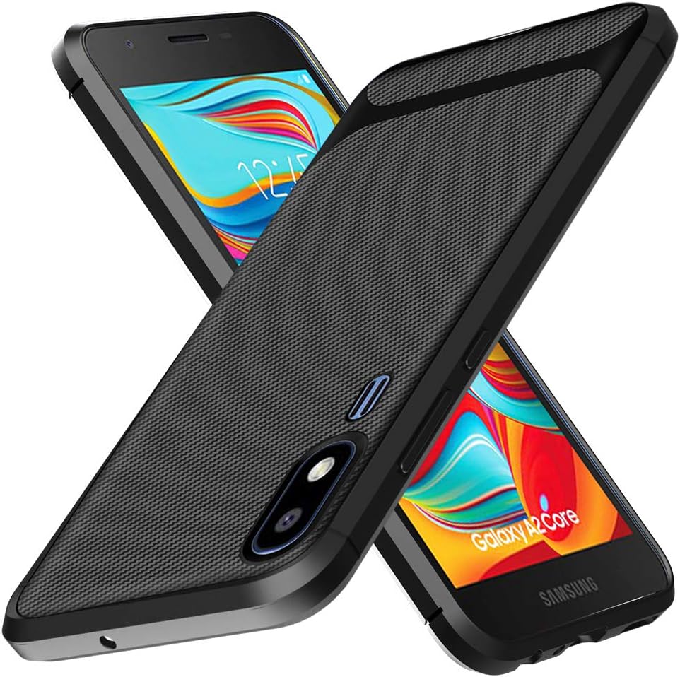 yuanming Samsung Galaxy A2 Core Case, Flexible Soft TPU Slim Light Rugged Durable Armor Snugly Fit Case for Samsung Galaxy A2 Core -Black