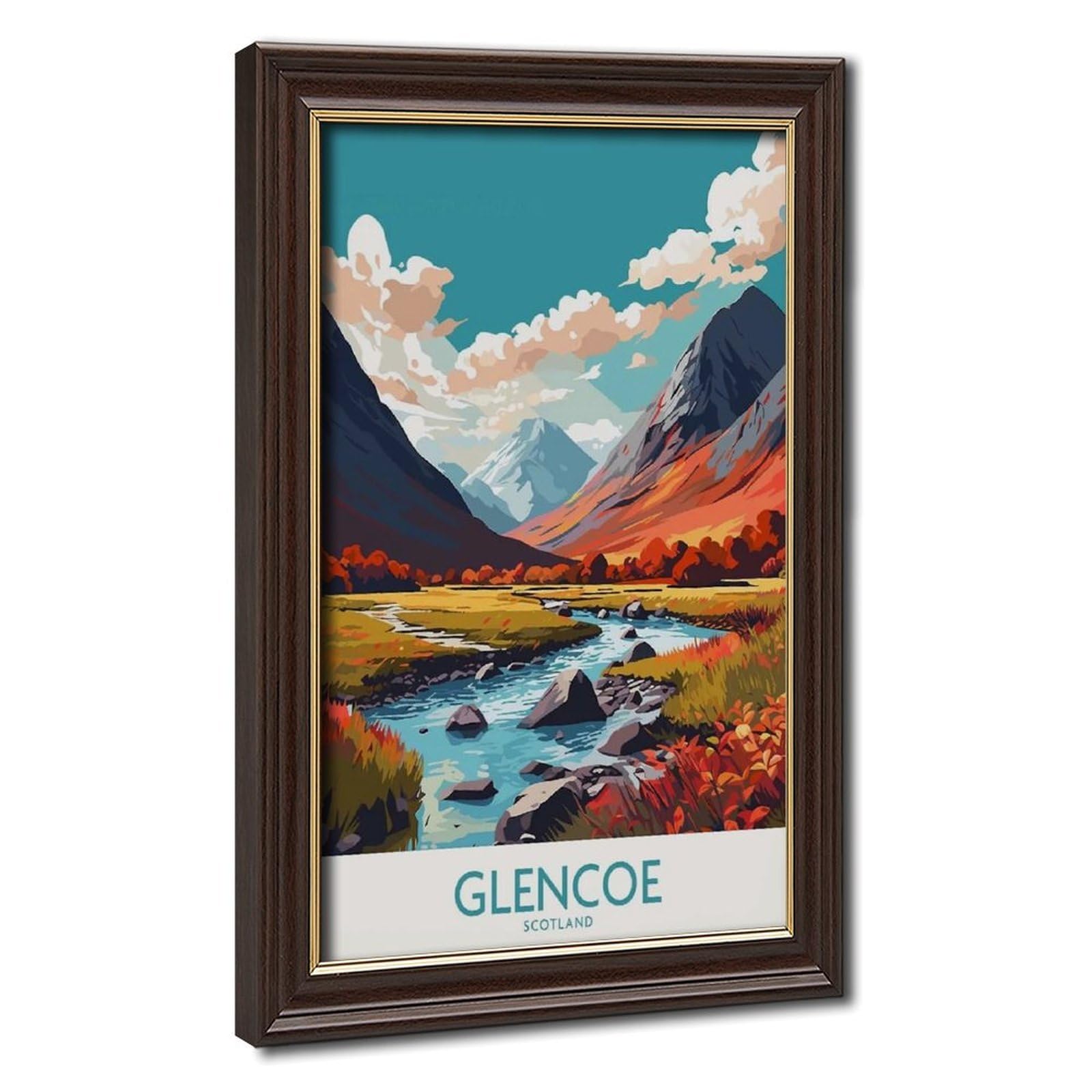 Bareronor Mokume Gane Frame-Style Glencoe Canvas Poster For Bedroom Decor Gift