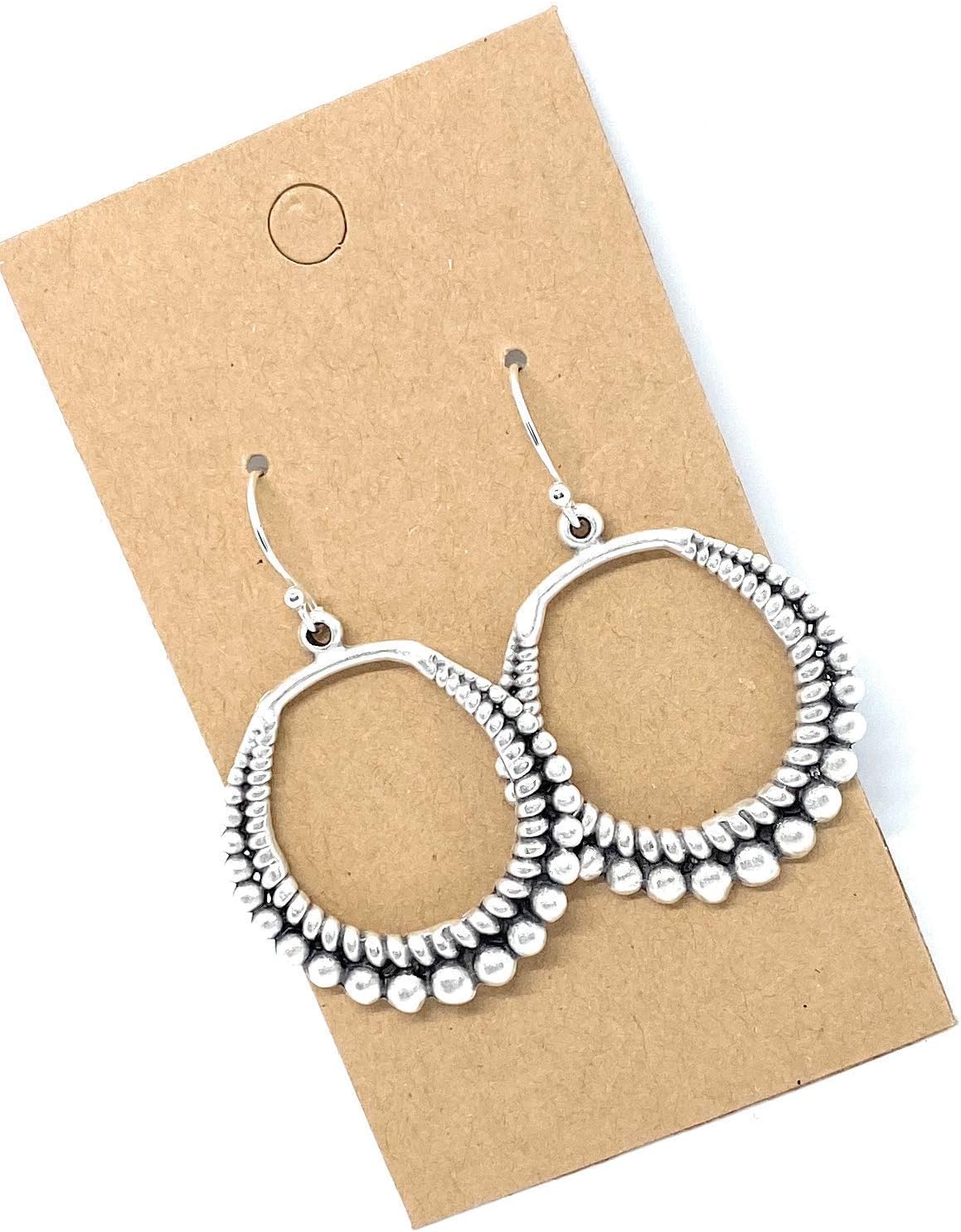 Sundance Dreams DesignsDetailed Swirl Hoop on Sterling Silver Earrings Boho Bohemian