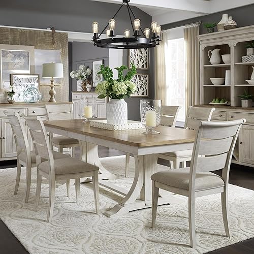 Farmhouse Reimagined Optional 7-Piece Trestle Table Set - Antique White