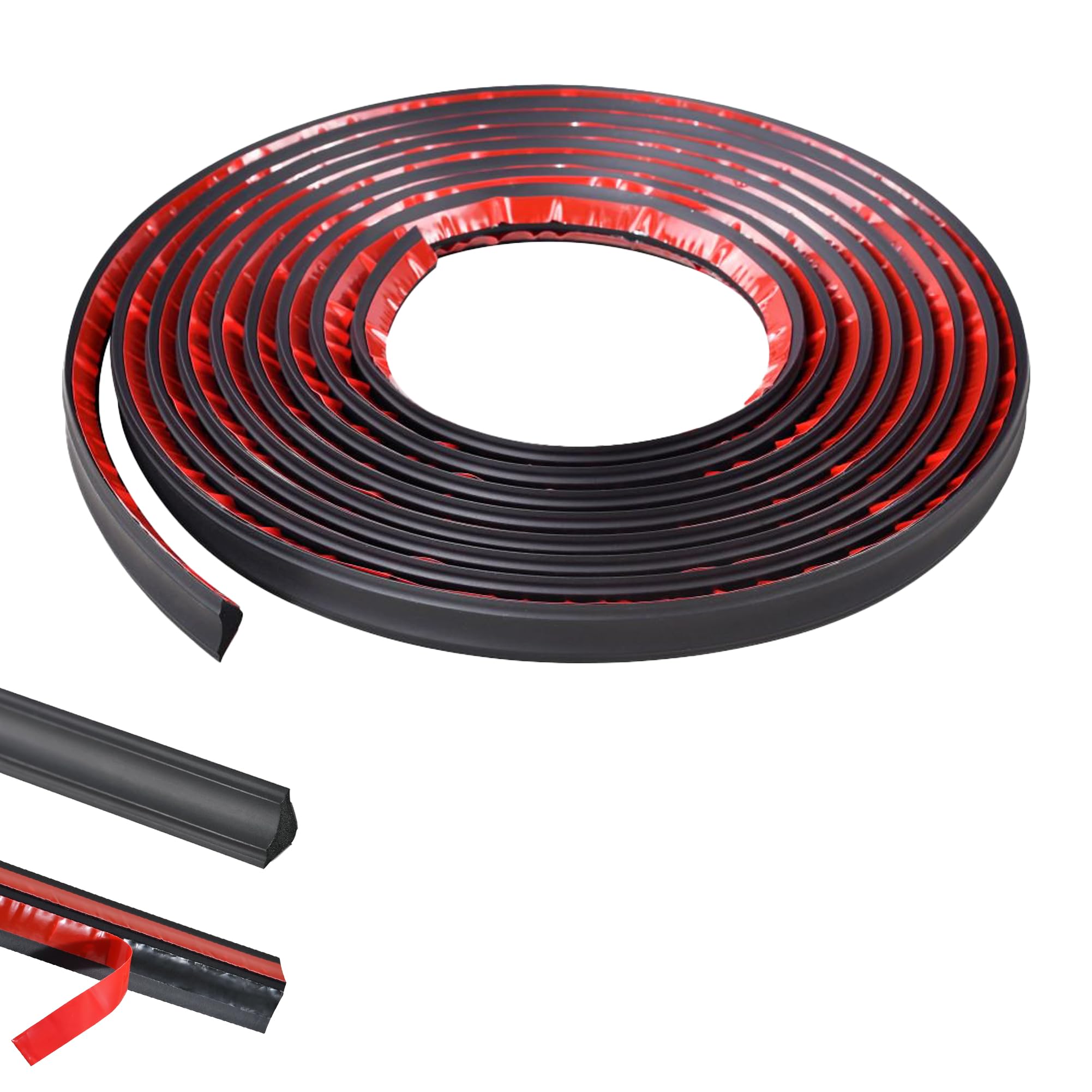 5M Molding Trim Self-Adhesive,Caulk Strip,Edging Trim for Flooring-Wood-Laminate,Floor,Tile,Laminate Beading,Skirting Board,Gap Cover 1cm for Wall Corner Ceilings Countertop Edge(Black,21 * 11mm)