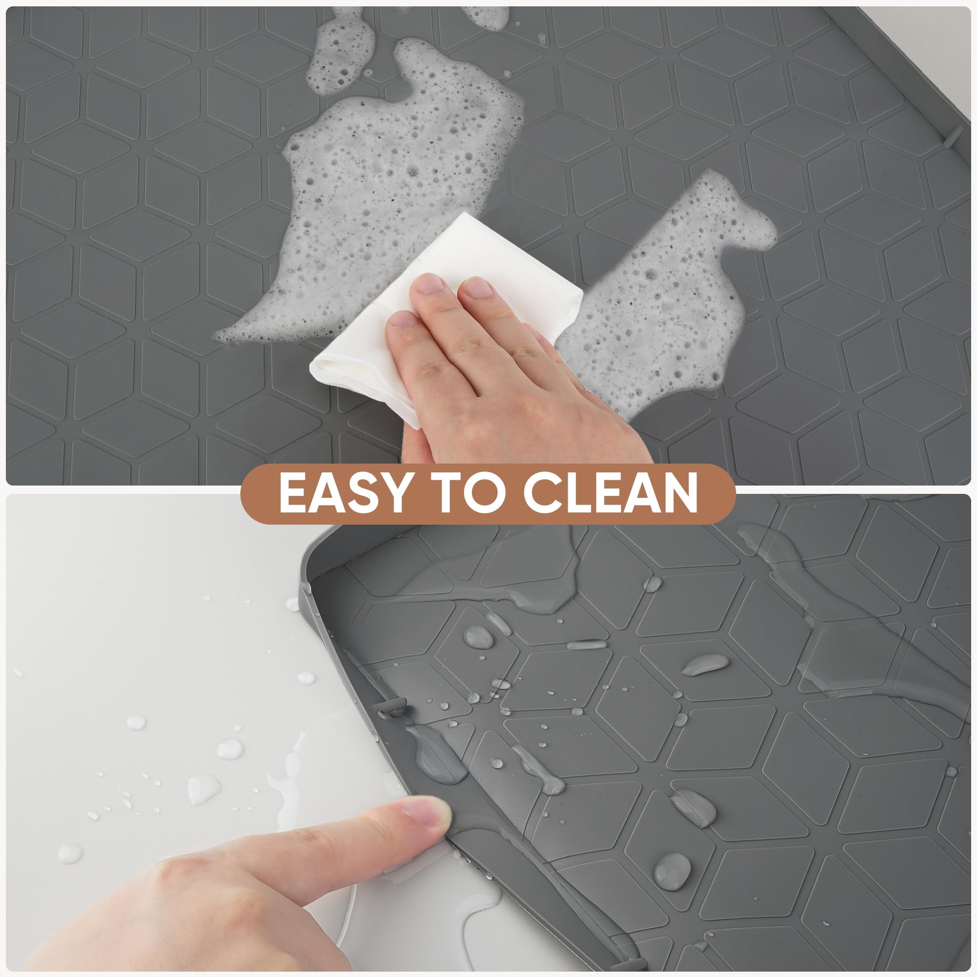 BALEINE Tapete para debajo del fregadero para cocina, impermeable, de silicona de grado alimenticio, tapete para debajo del fregadero de la cocina, tapete para estante de armario, bandeja de goteo,
