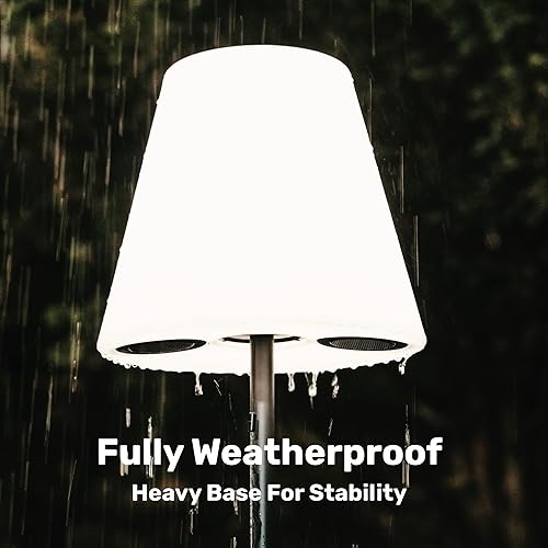 Miniatura 5 de Nocturne Lámpara de pie solar para exteriores con altavoz Bluetooth, 100% alimentada por energía solar, totalmente resistente a la intemperie,