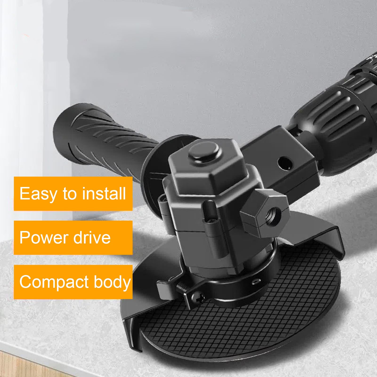 Drill to Angle Grinder Adapter, ABS Steel Angle Grinder Converter, Electric Drill Head, Power Tool with Handle for Cutting, Grinding, Polishing