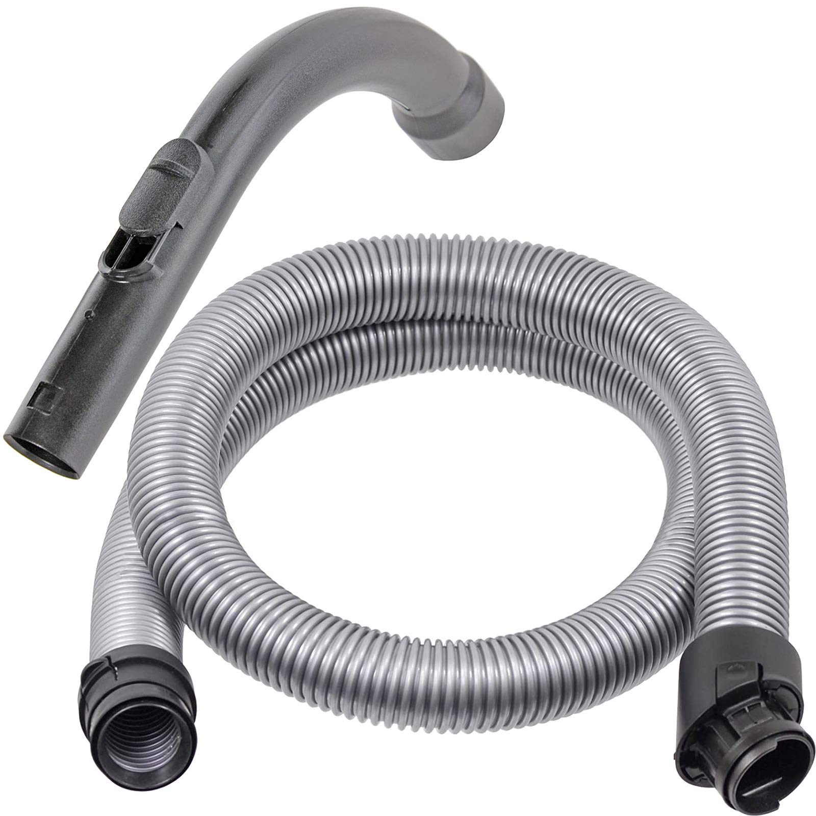 SPARES2GO Suction Hose & Curved Wand Handle Compatible with Miele S8 S8310 S8320 S8330 S8340 Cat & Dog Vacuum Cleaner (1.8m)
