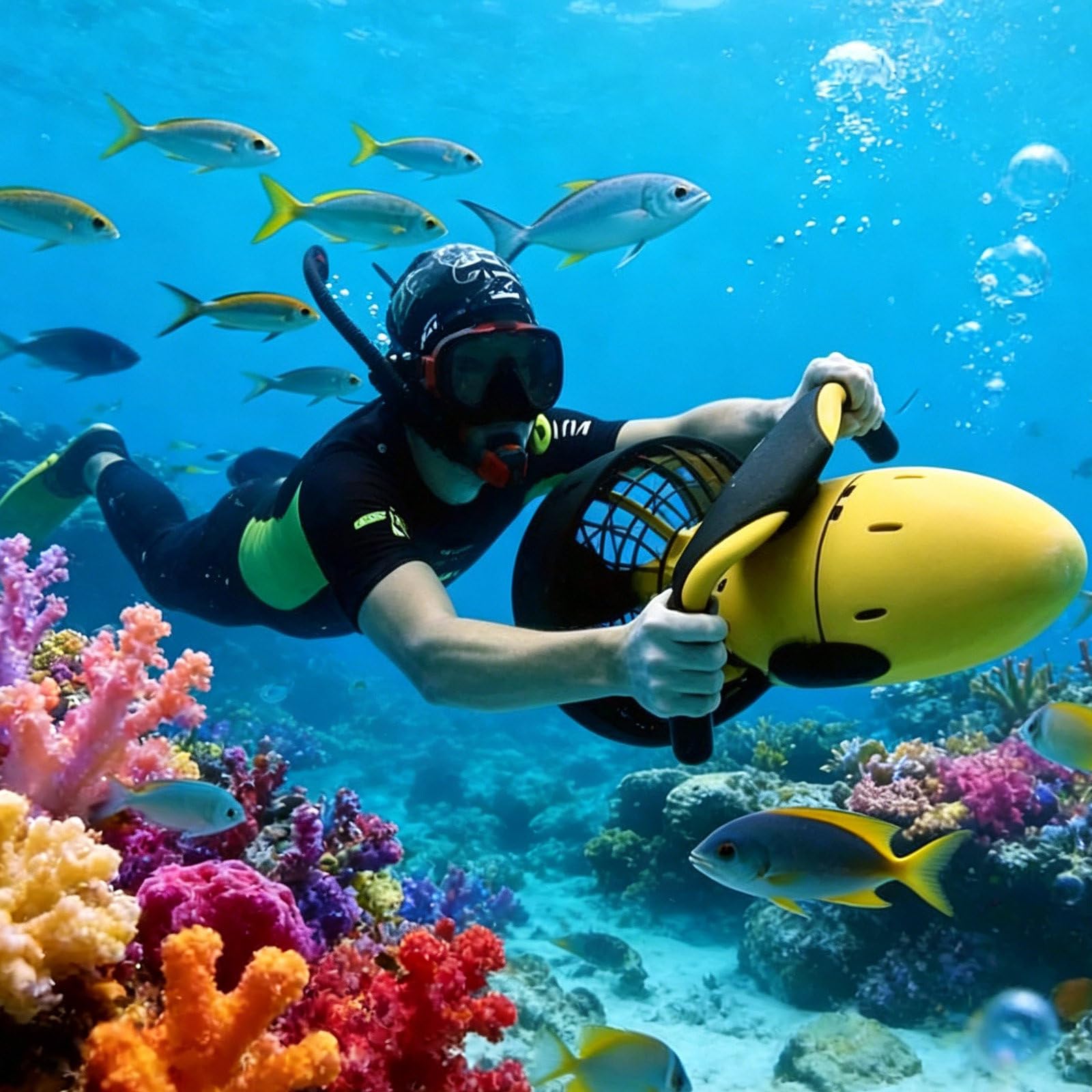 Sotikarery 2Battery Underwater Sea Scooter/Water Propeller 500W Motor, 3.7Mph Dual Speed Underwater Thruster With 30M Depth Capability, For Water Sports Swimming Pool & Diving & Snorkeling