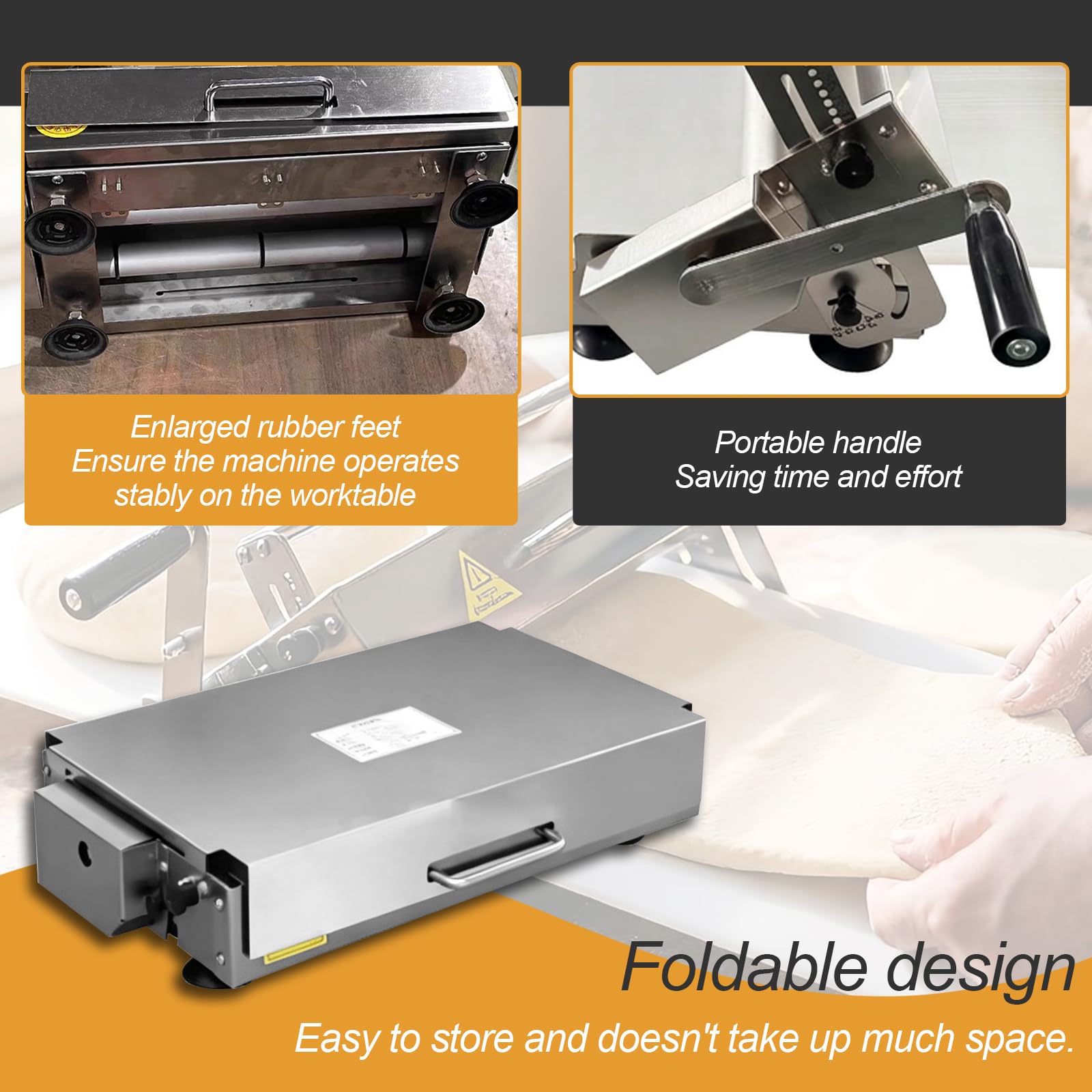 Máquina Manual De Acero Inoxidable para Amasar, Laminadora