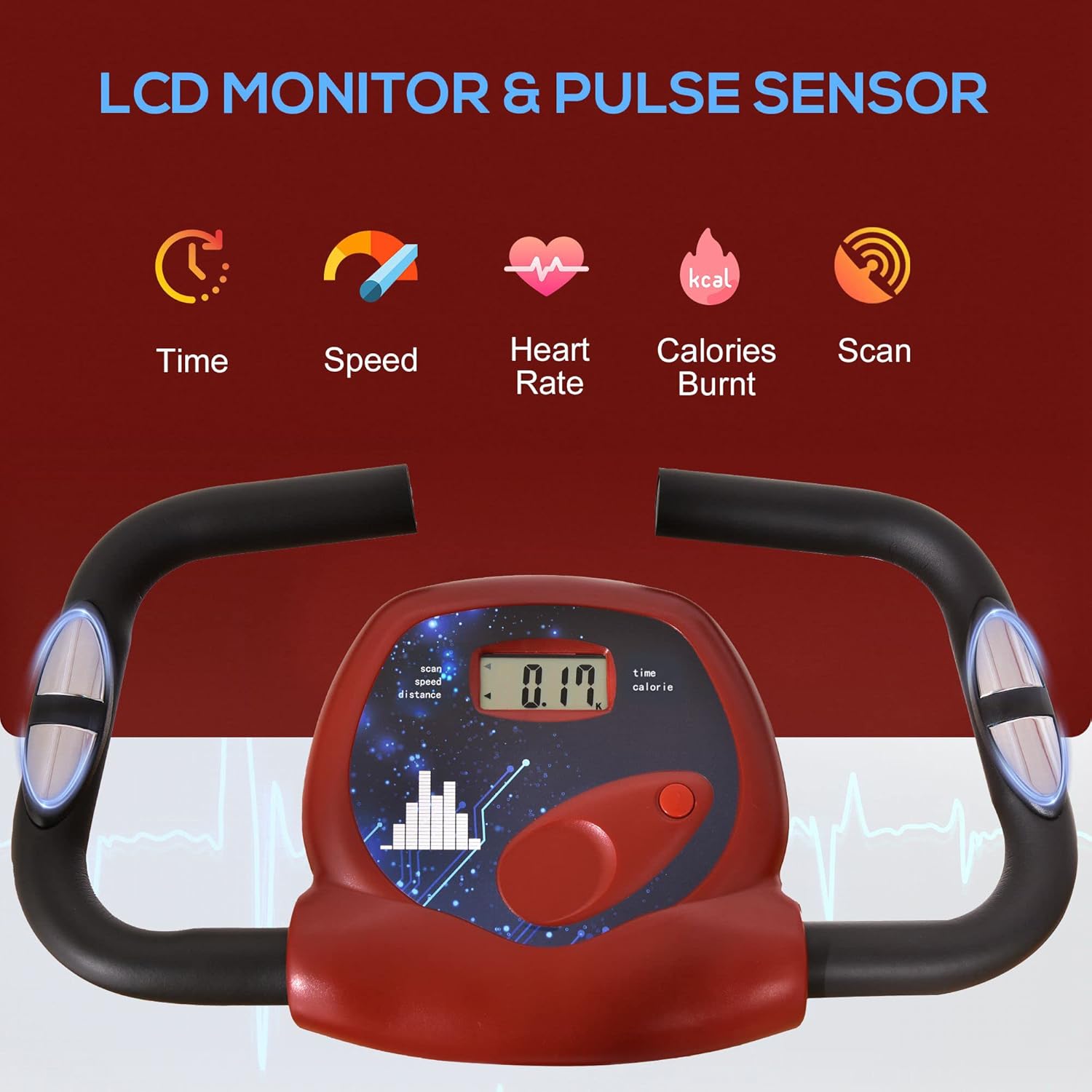 LCD monitor displaying workout metrics