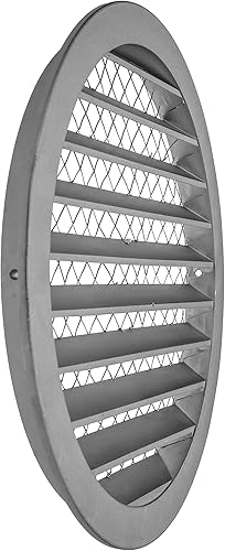 Miniatura 4 de Rejilla de ventilación redonda de aleación de aluminio de 10 pulgadas con malla metálica (conducto Ø10 pulgadas  rejilla Ø11 pulgadas) HVAC.