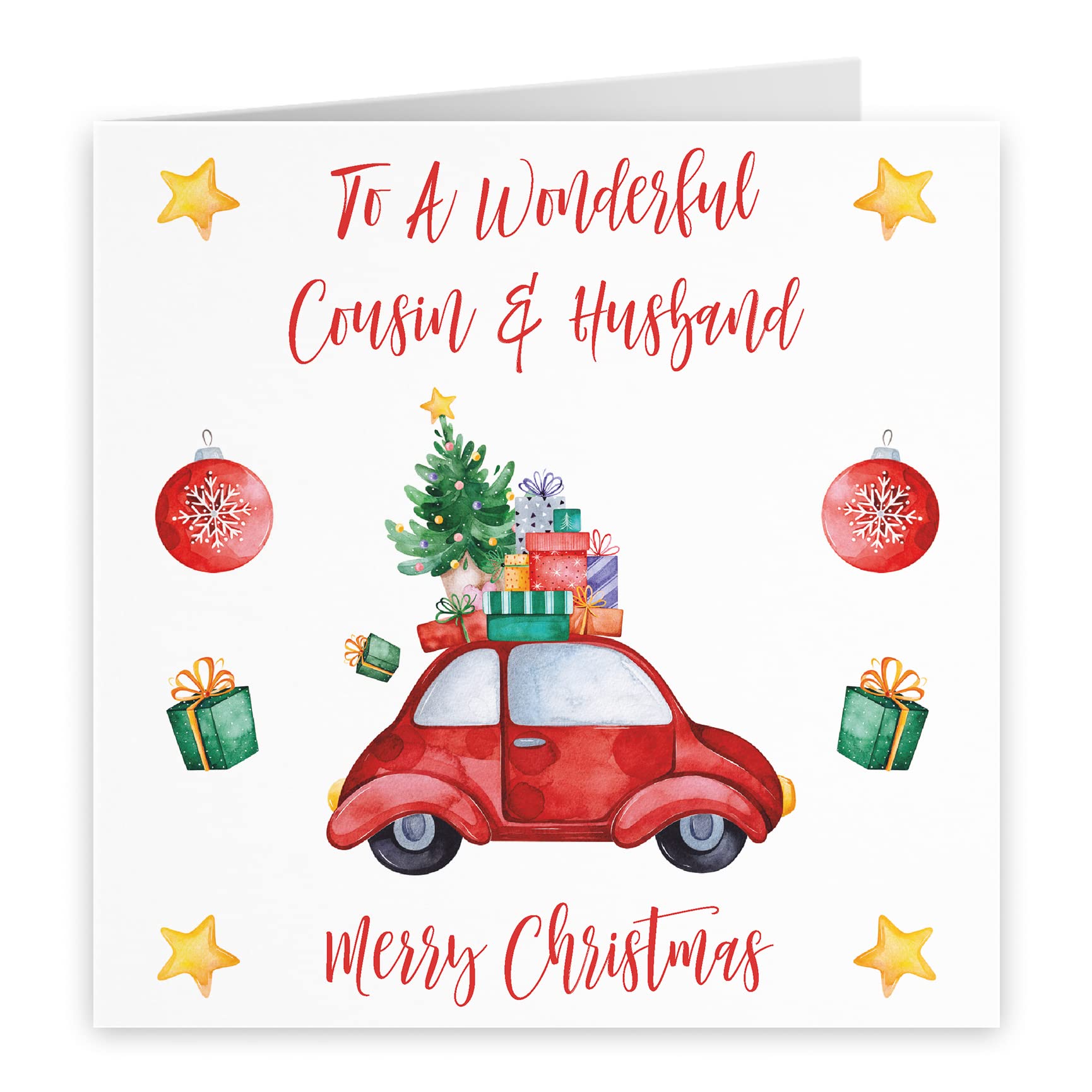 Hunts England - Cousin And Husband Christmas Card - To A Wonderful Cousin & Husband - Merry Christmas - Christmas Holiday Collection - Image 2