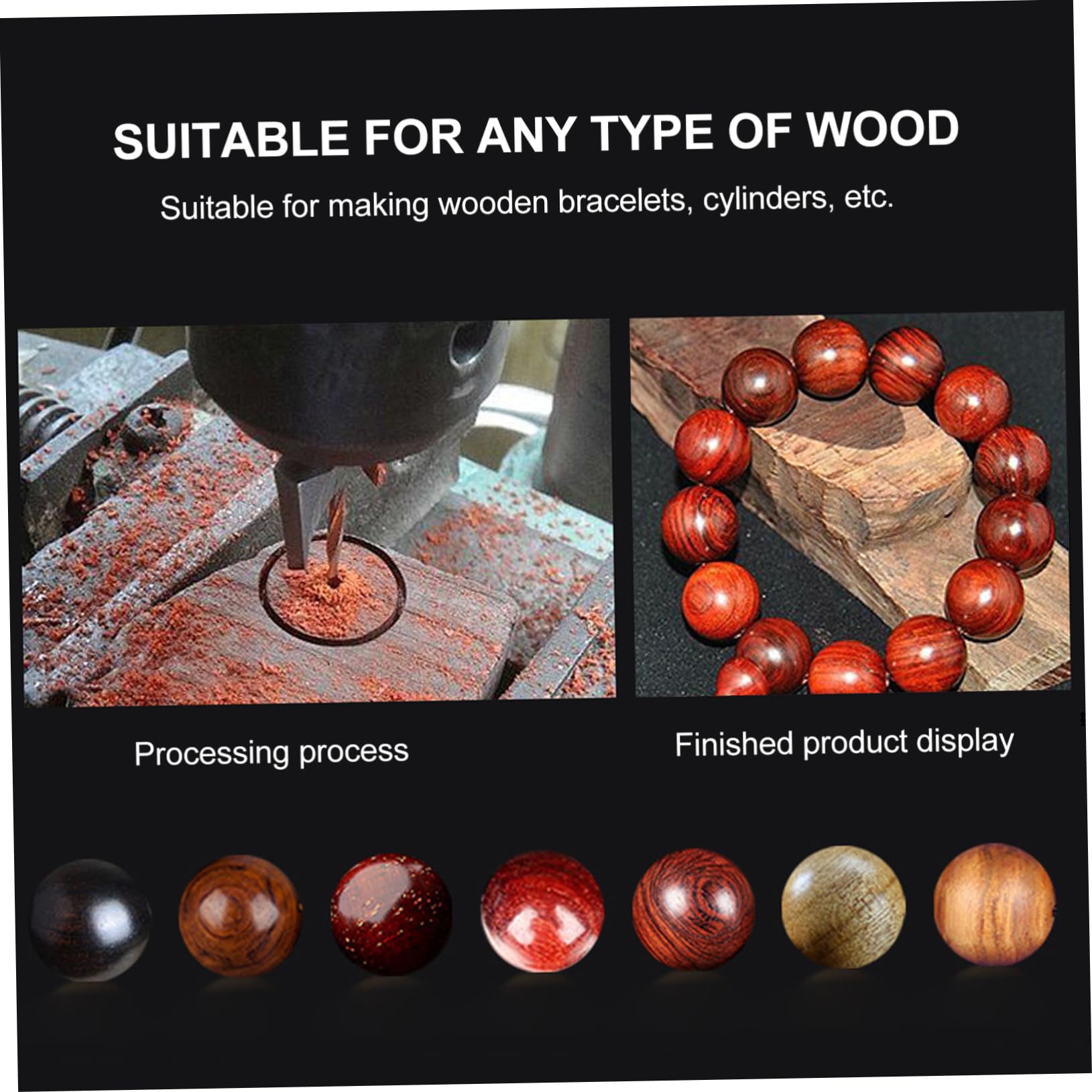 ULTECHNOVO Juego de Fresas para Pulseras y Madera, Brocas para Diy, Kit de Herramientas para Fresadora, Acero Duradero, Accesorios para Carpintería, Adecuado para Anillos y Cuentas de Madera