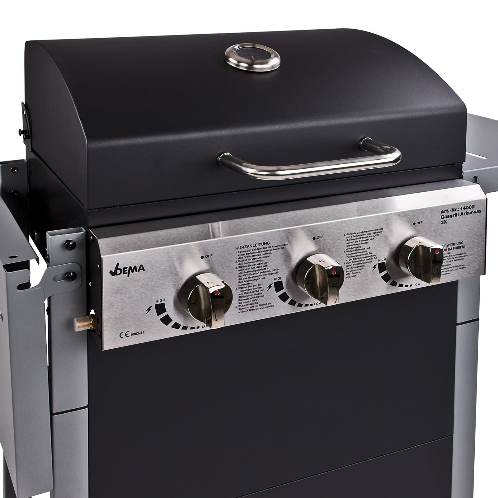 Barbecue a gas a 3 fiamme 8,1 kW 107 x 52 x 103 cm