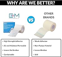 Vista 6 de Paquete a granel de cinta médica microporosa, rollos autoadhesivos hipoalergénicos de 10 yardas, vendaje elástico flexible y transpirable, 2