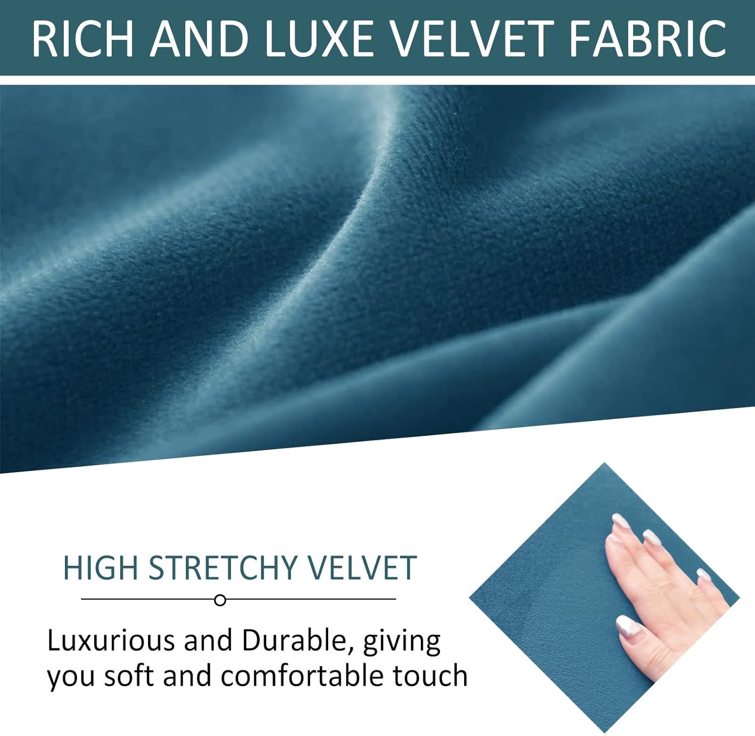 2 Piece Stretch Club Chair Slipcover, Tub Chair Cover Velvet Soft Armchair Chair Slipcovers Removable Washable for Living Room -Peacock Blue-2 Pieces