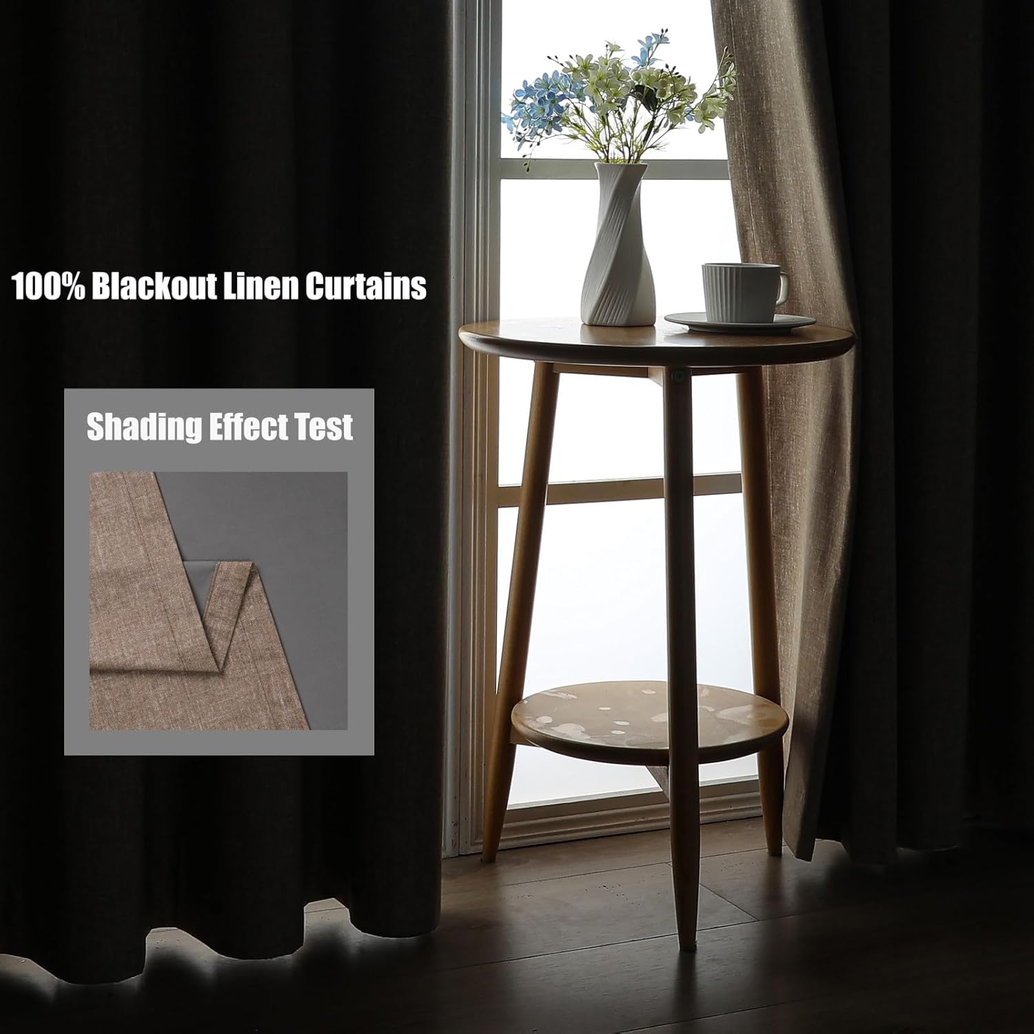 Flyfun Blackout Curtains 84 Inch Length 2 Panels Set, Thermal Insulated Long Curtains, Room Darkening Grommet Curtains for Living Room Bedroom Window (Light Coffee, 52W x 84L)