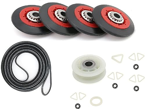 Kit de reparación de secadora Rodillos de tambor Correa sustituye a Maytag MEDX655DW1 MGDX600XW0 MGDC215EW2 MEDB980BG0 MEDX700XW0 MEDB850YG0