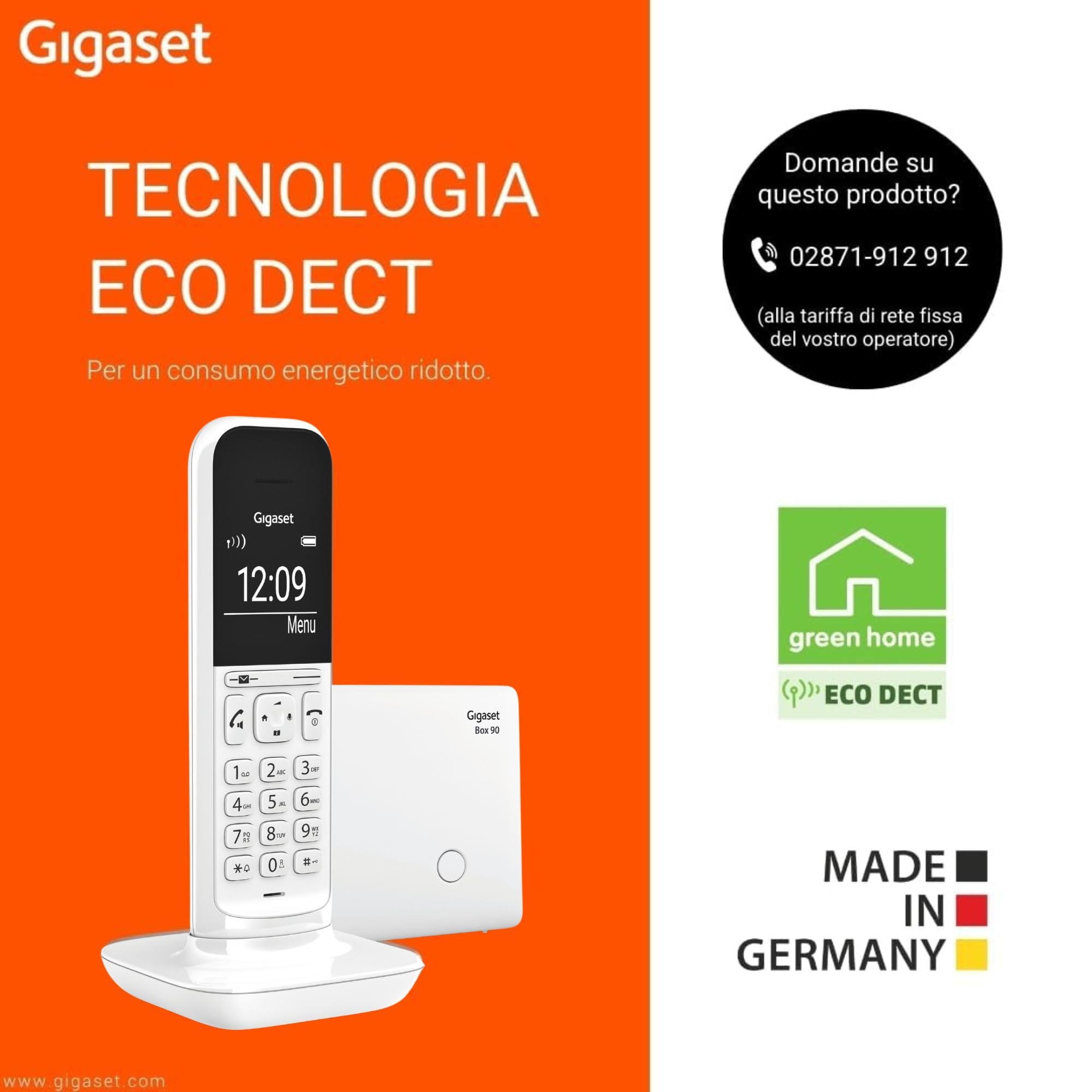 Gigaset CL390 Telefono Cordless, Funzione Black List e "Non disturbare", Vivavoce, Display Ampio, Bianco, Standard [Versione Italiana]