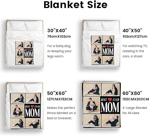 Miniatura 7 de Mantas personalizadas con imágenes para la mejor mamá del mundo, manta personalizada para madre, regalos para esposa, abuela, mantas suaves