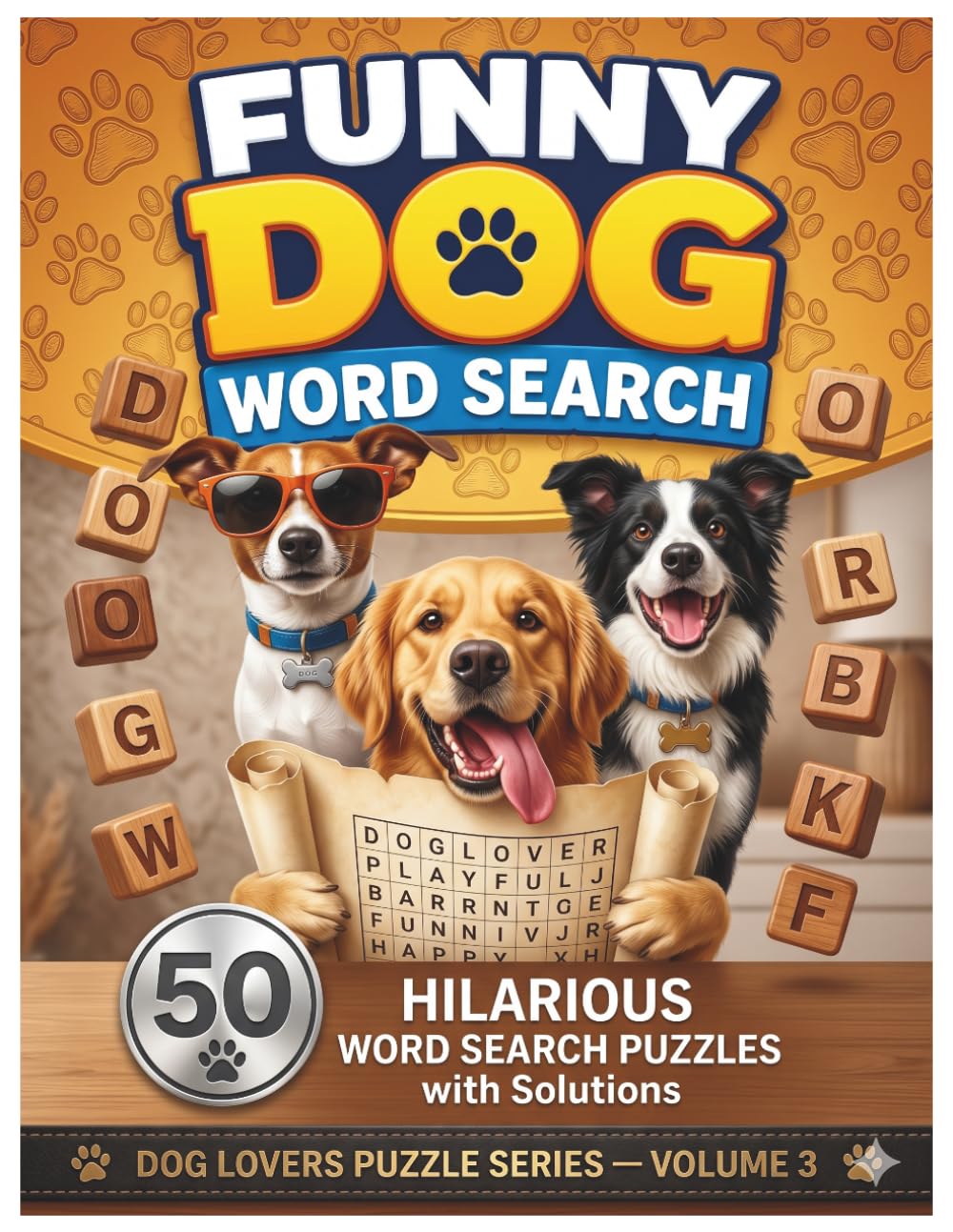 Funny Dog Word Search: 50 Hilarious Word Search Puzzles with Solutions (Dog Lovers Puzzle Series)