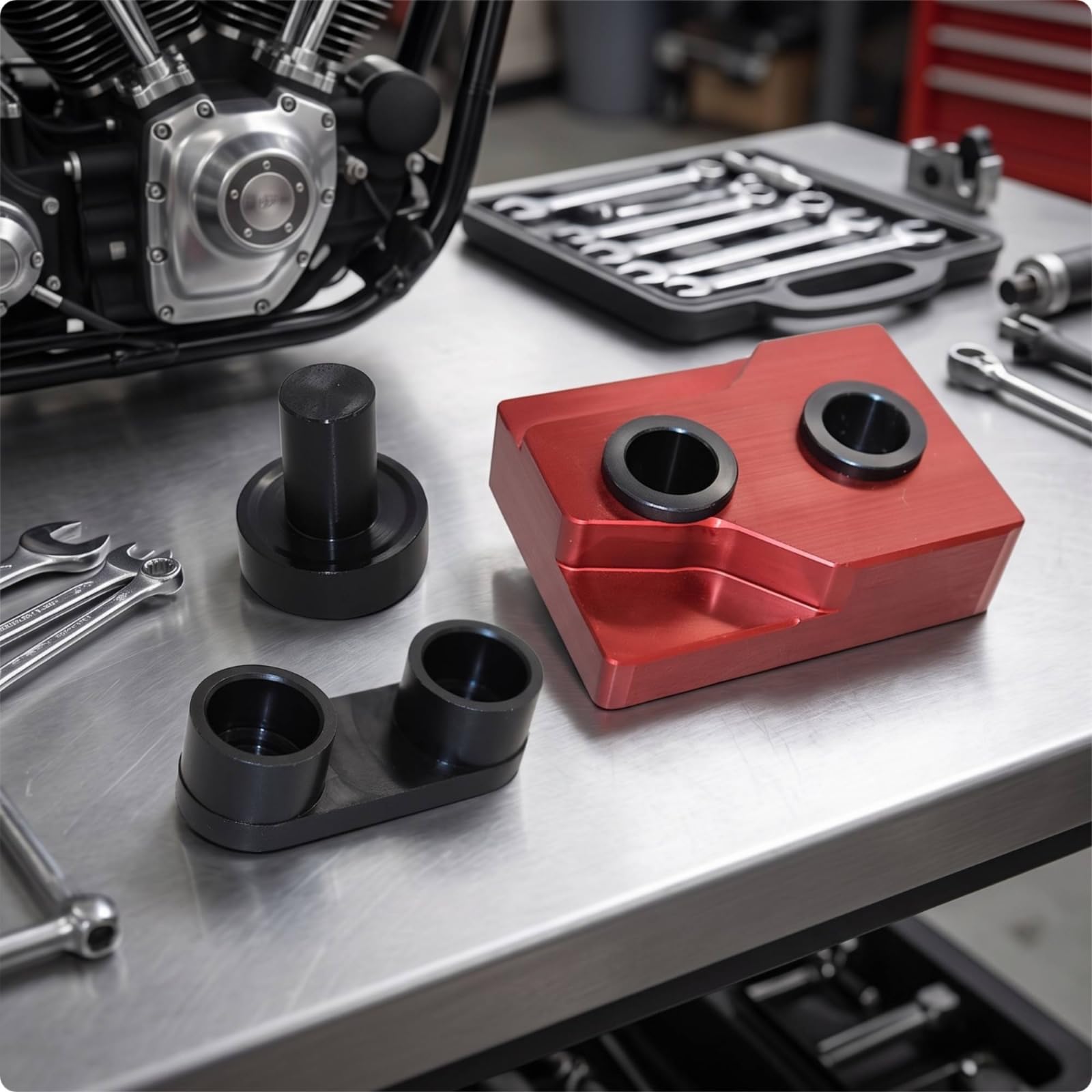 Camshaft Tool per Estrattore Cuscinetti Strumento Doppia Funzione Montaggio E Rimozione Kit Completo con Blocchetto Anodizzato Struttura Robusta