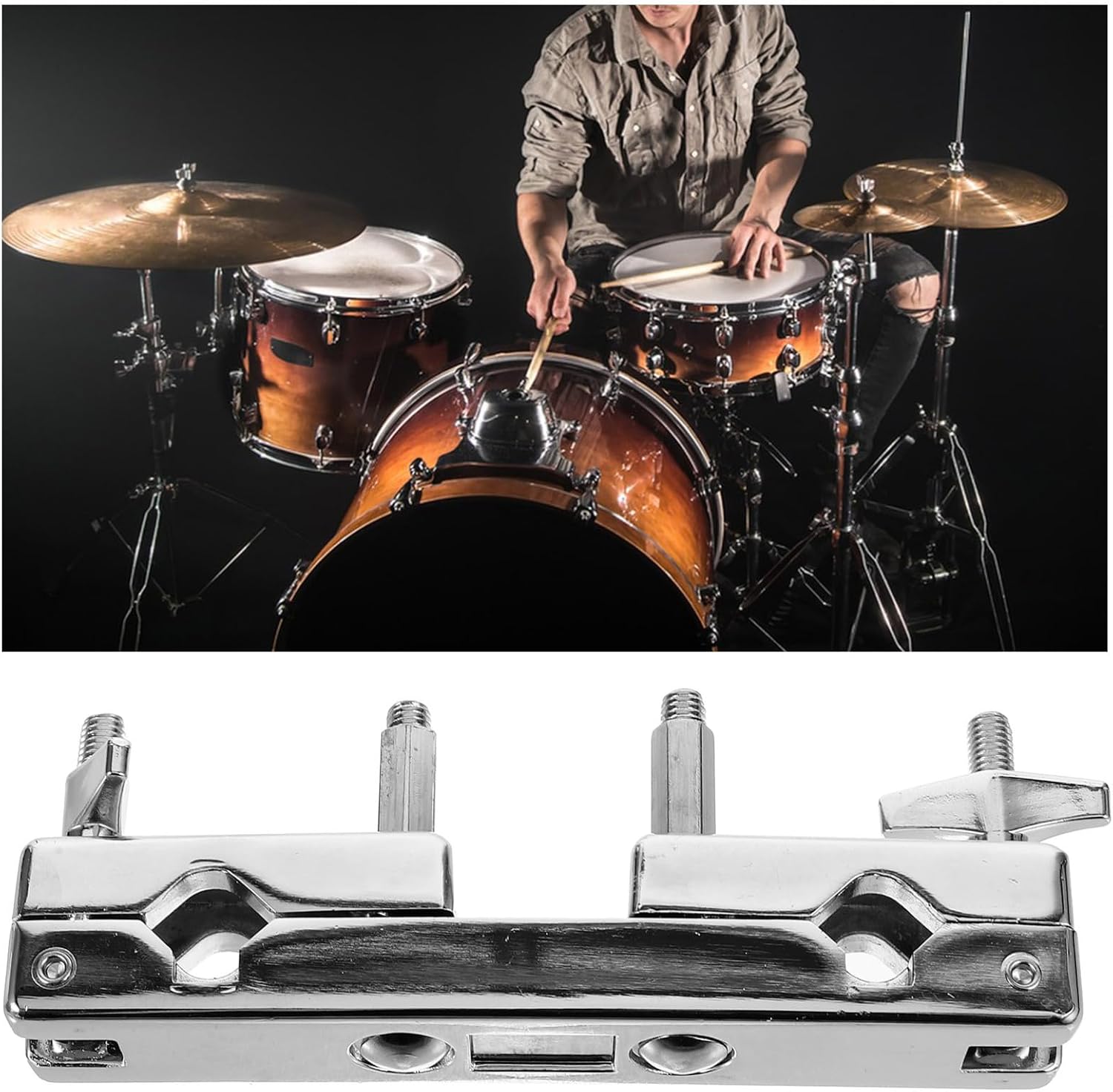 Totority 5pcs Drum Cymbal Clamp Extension Drum Set Mounting Bracket for Percussion Instruments Design for