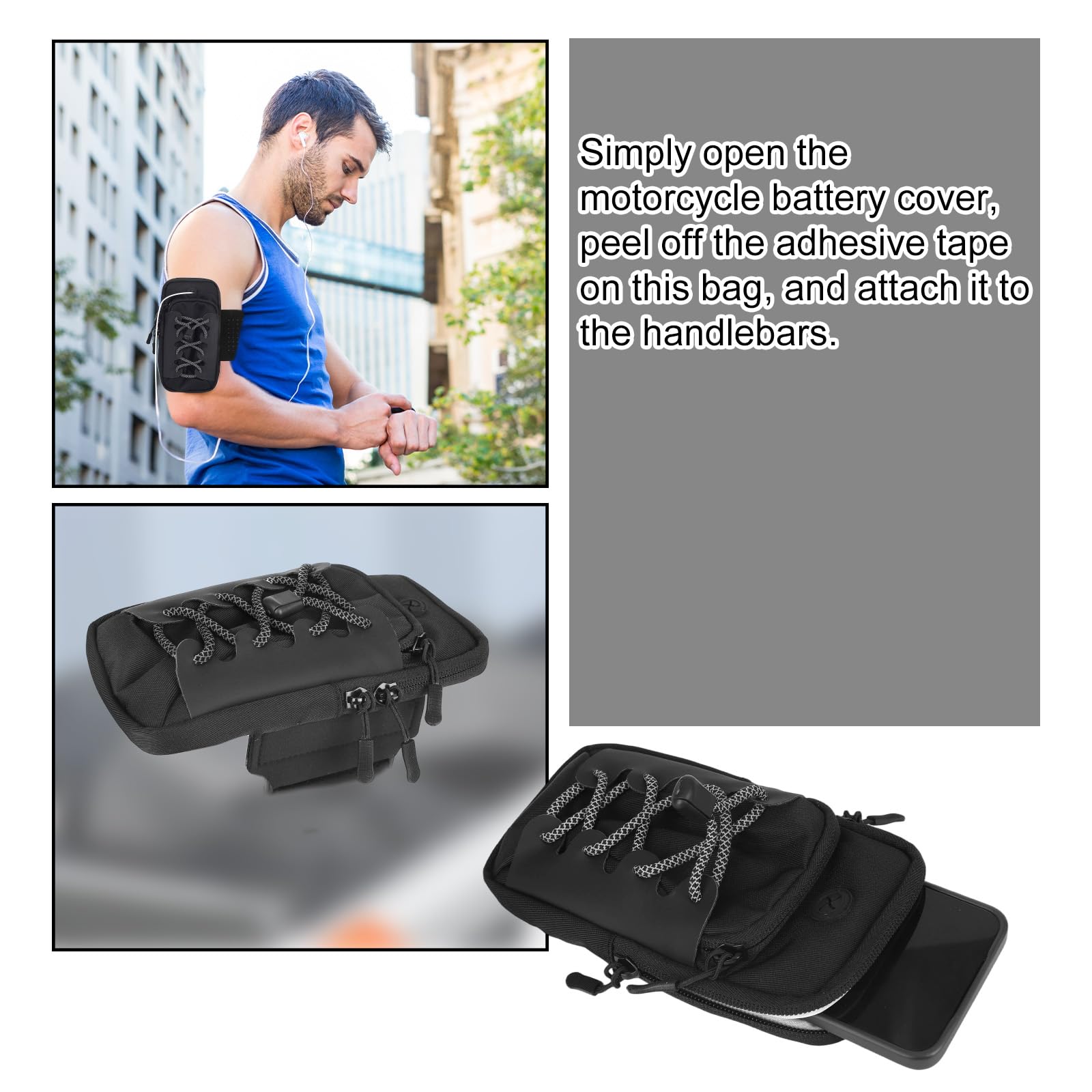 Torba Ramę Motocykla Terenowego, Wodoodporna Kieszeń Pokrywę Akumulatora Kompatybilna z Light Bee Segway S/X X260/X160 Eride Pro SS Czarna Akcesoria Motocyklowe