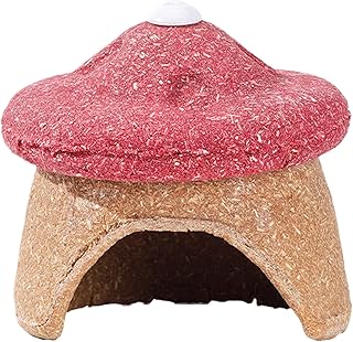 ハムスター ハウス - キノコ型かじりおもちゃ,小型動物用のハウスとペットケージ | チンチラ ハリネズミ フェレット ウサギ などの 小動物 用 ペット ケージ ホーム