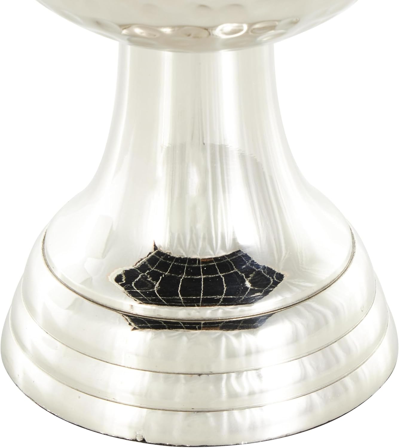 Deco 79 Aluminum Metal Decorative Vase Goblet Inspired Hammered Centerpiece Vase, Flower Vase for Home Decoration 8" x 8" x 11", Silver