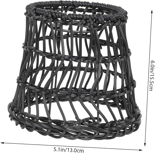 Miniatura 7 de Angoily Pantalla de ratán cesta de ratán pantallas de araña de lámparas de iluminación de techo de ratán de lámpara mini lámparas colgantes