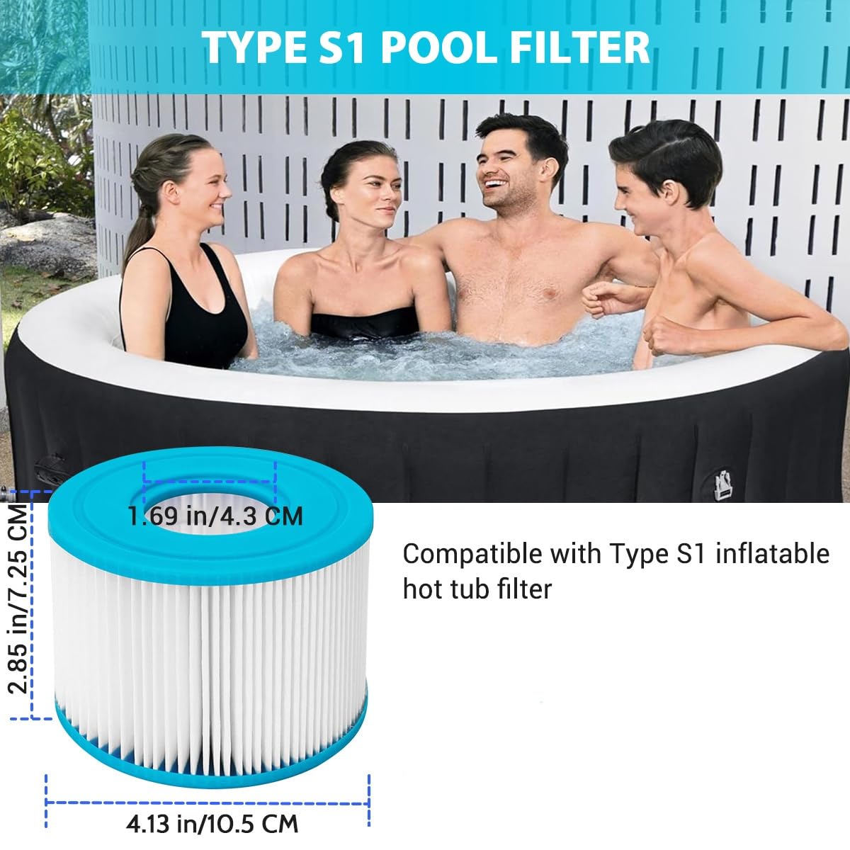 Lot de 6 filtres de Spa de Type S1 pour Pompe de Piscine